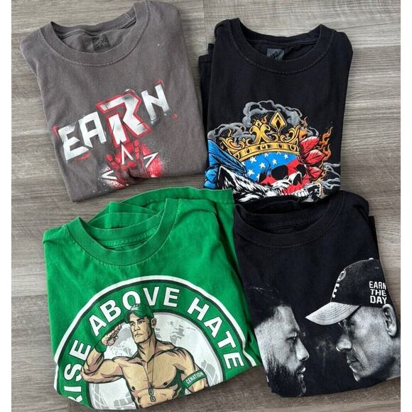 WWE Boys Wrestling Shirt Lot Size M Cena Edge Cody Roman - Picture 1 of 6
